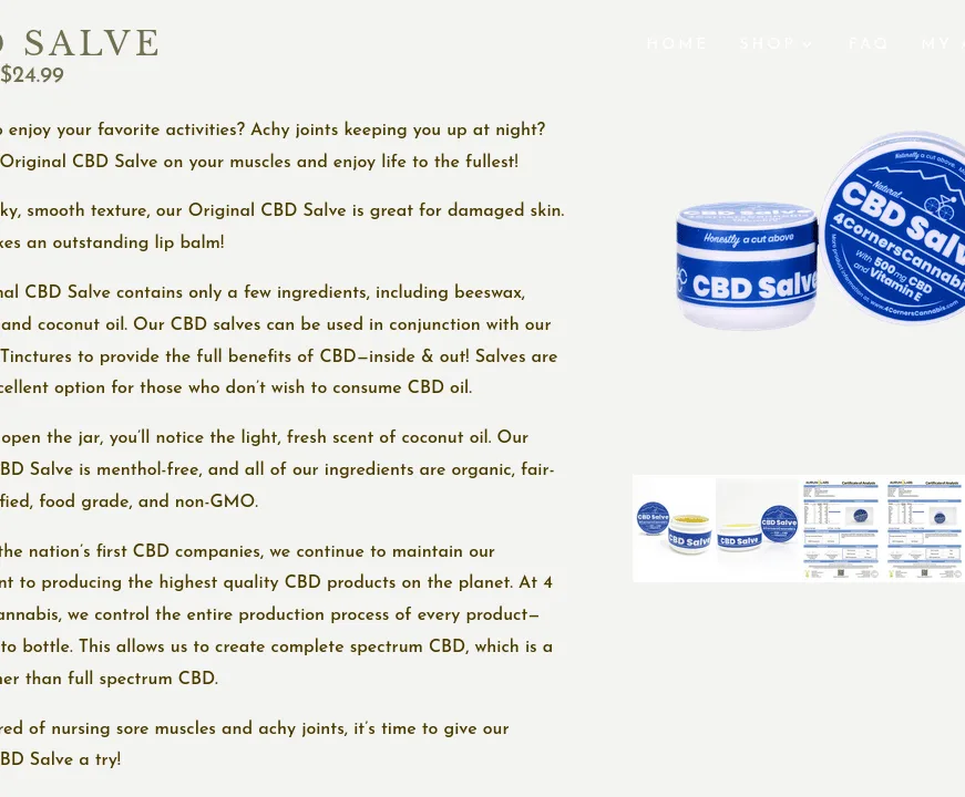 4 Corners Cannabis Original CBD Salve image 2