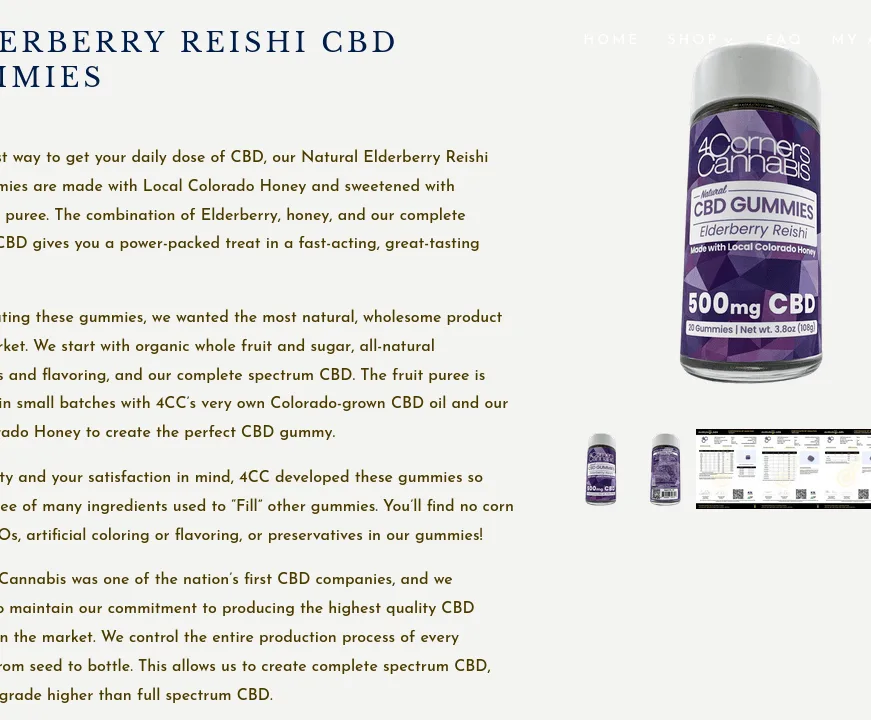4 Corners Cannabis Elderberry Reishi CBD Gummies image 2