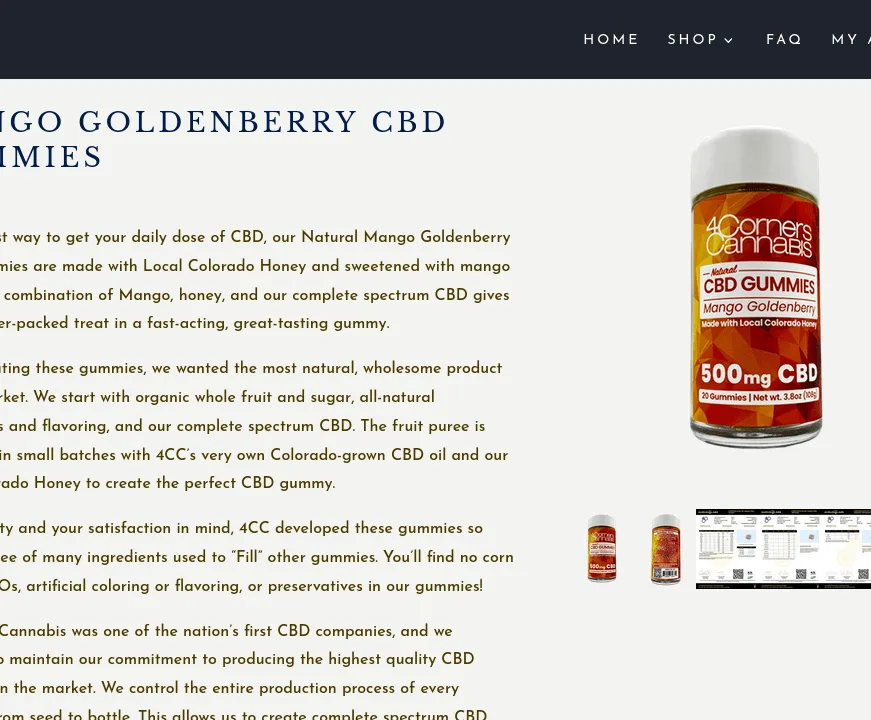 4 Corners Cannabis Mango Goldenberry CBD Gummies image 2