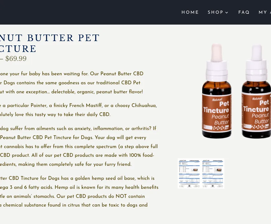 4 Corners Cannabis Peanut Butter CBD Tincture for Dogs image 2