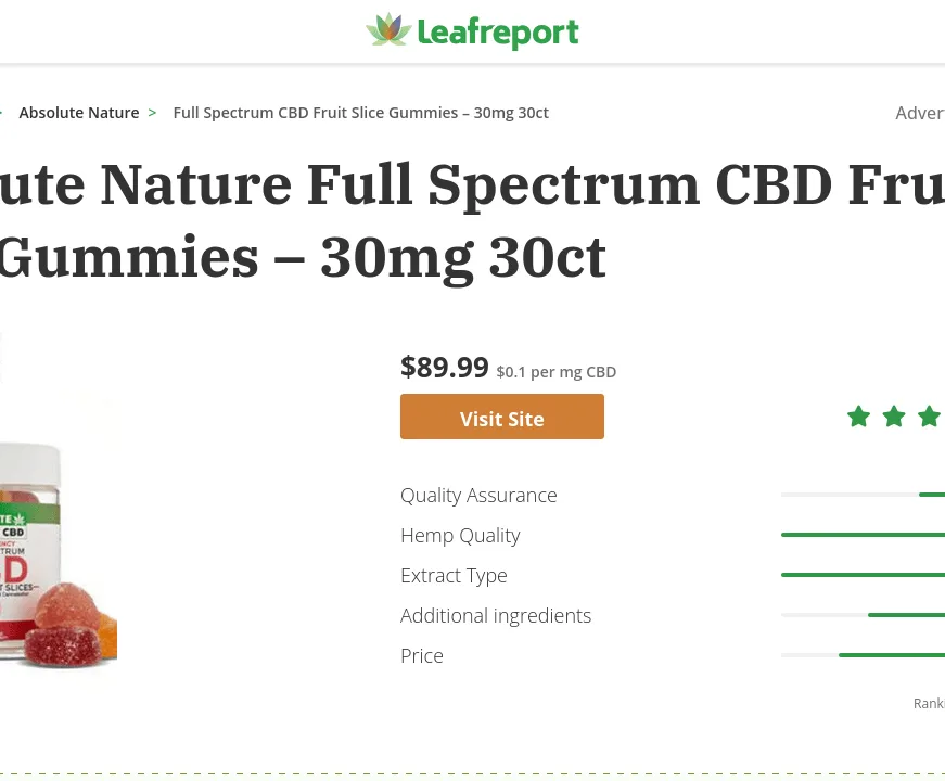 Absolute Nature Full Spectrum CBD Fruit Slice Gummies image 2
