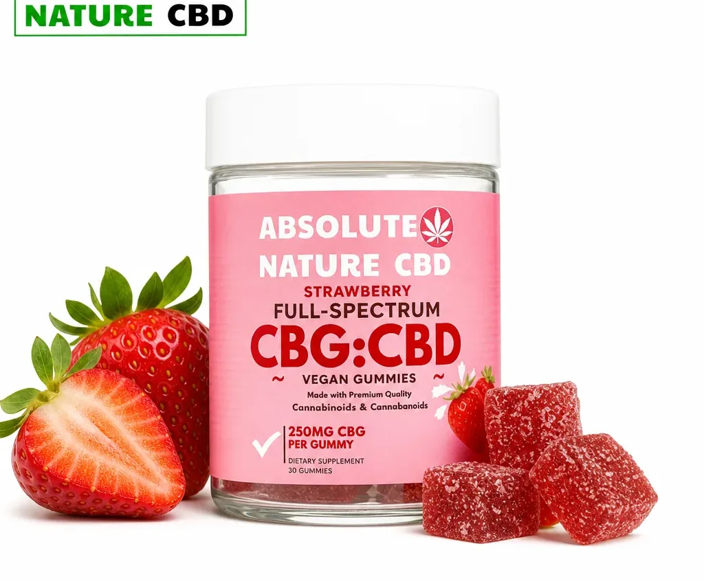 Absolute Nature CBG:CBD Strawberry Flavor Fruit Gummies
