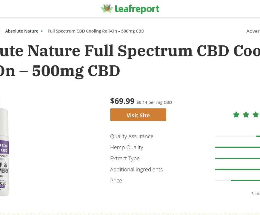 Absolute Nature Full Spectrum CBD Cooling Roll-On image 2