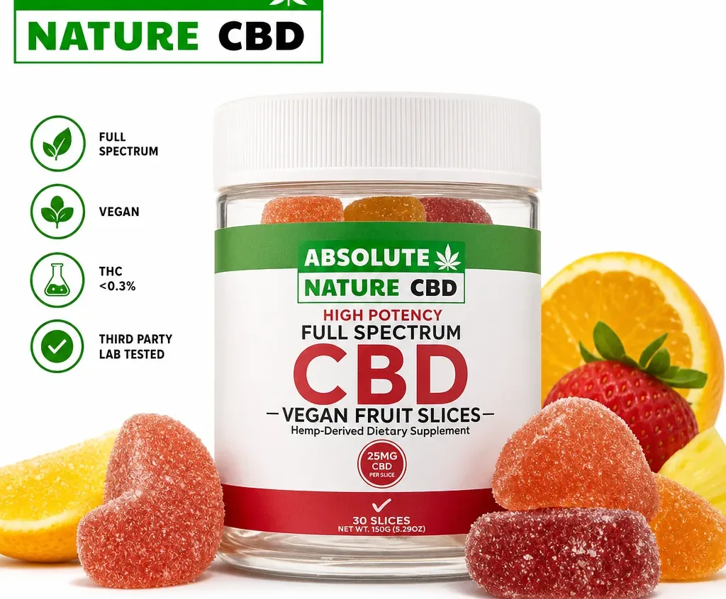 Absolute Nature Full Spectrum CBD Fruit Slice Gummies