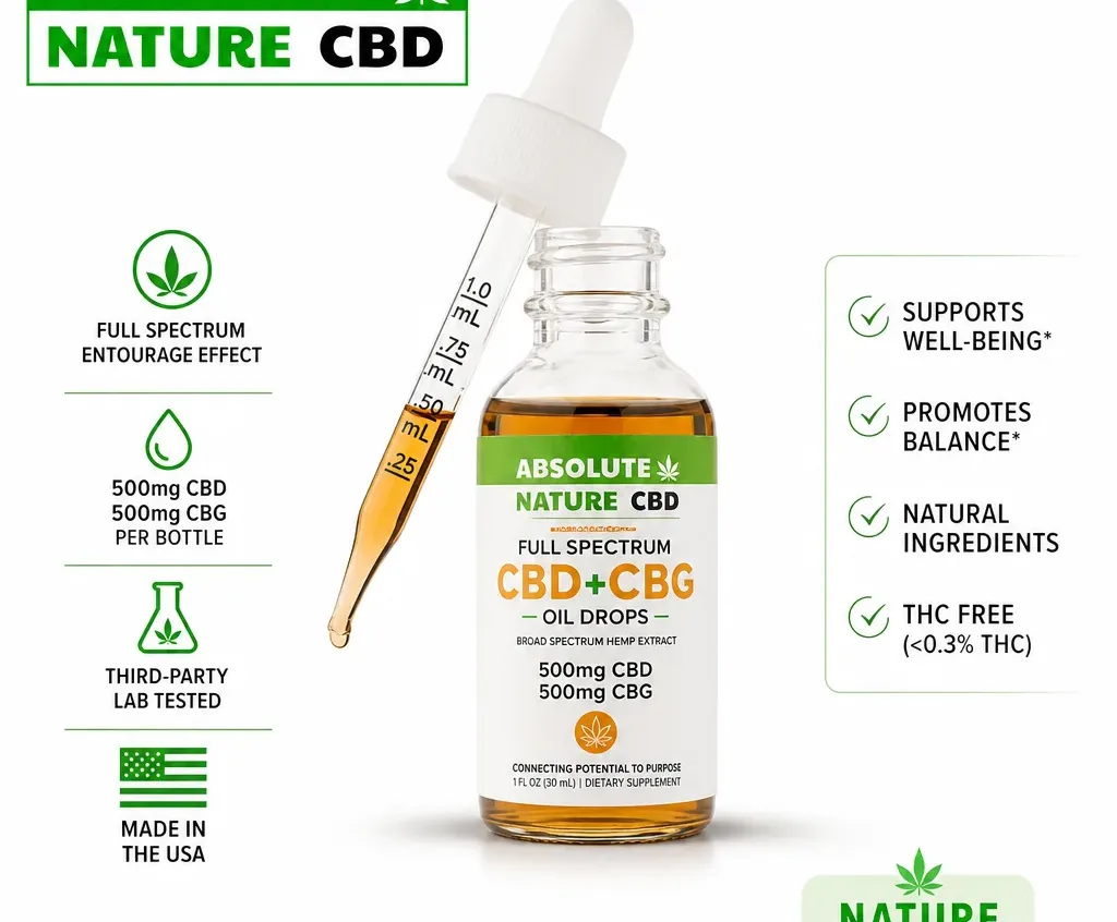 Absolute Nature Full Spectrum CBG & CBD Oil Drops / Tincture