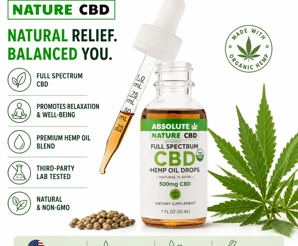 Absolute Nature USDA Organic CBD Oil Drops