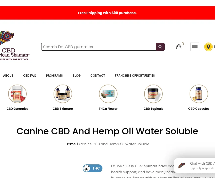 American Shaman Canine CBD and Hemp Oil Water Soluble image 2