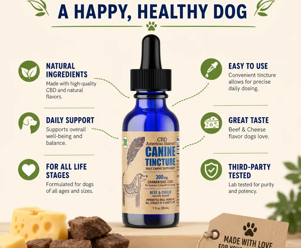 American Shaman Canine CBD Hemp Oil Tincture THC Free