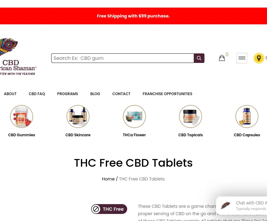 American Shaman THC Free CBD Tablets image 2