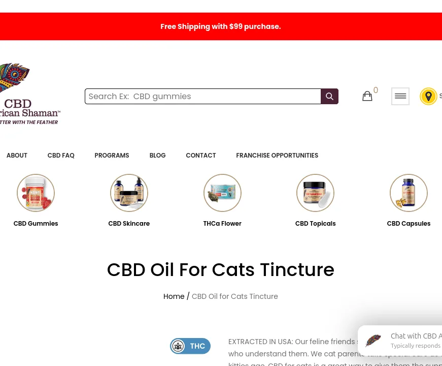American Shaman CBD Oil for Cats Tincture image 2