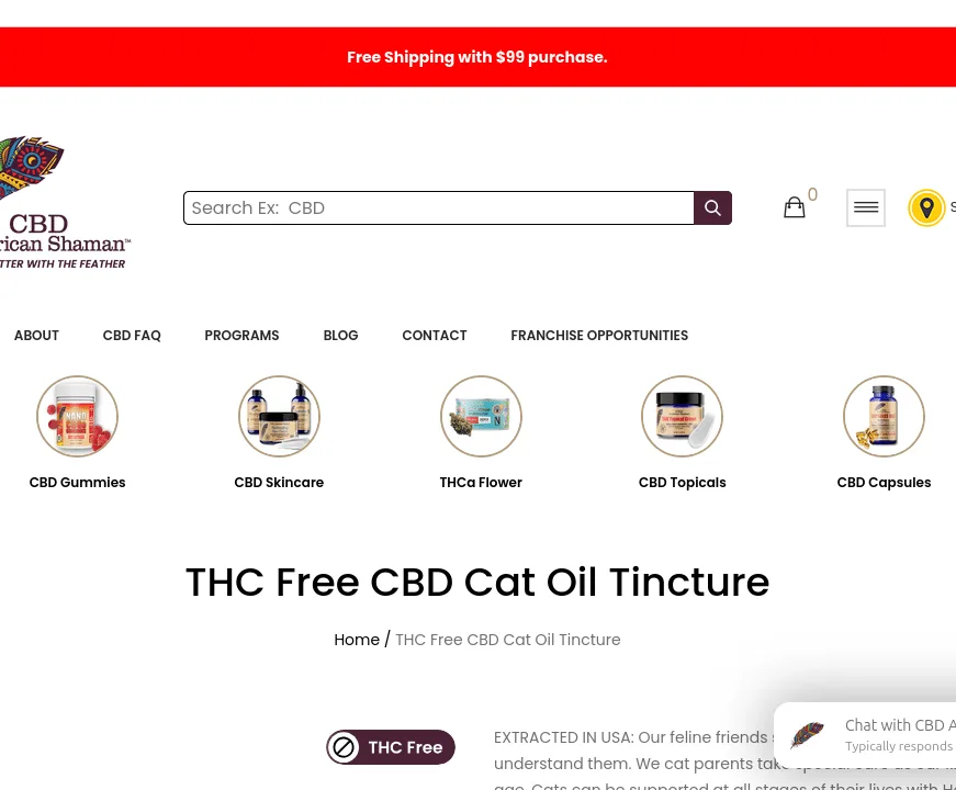 American Shaman THC Free CBD Cat Oil Tincture image 2