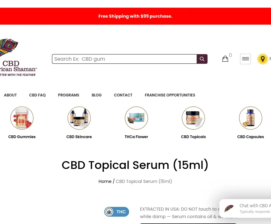 American Shaman CBD Topical Serum image 2