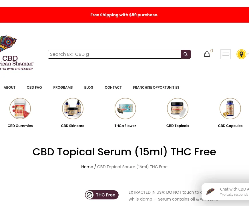 American Shaman CBD Topical Serum THC Free image 2