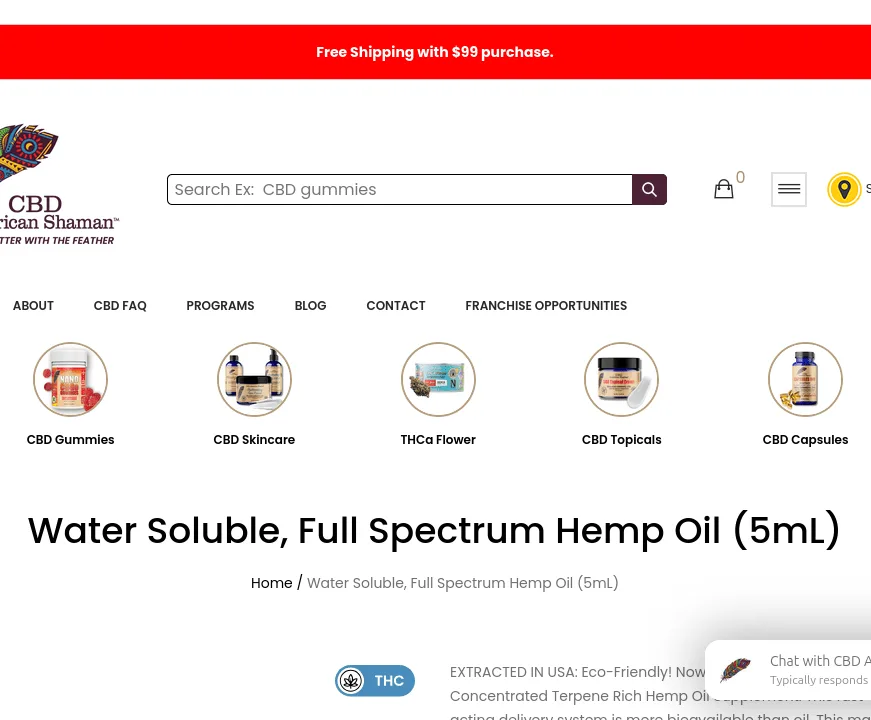 American Shaman Water Soluble, Full Spectrum Hemp Oil image 6