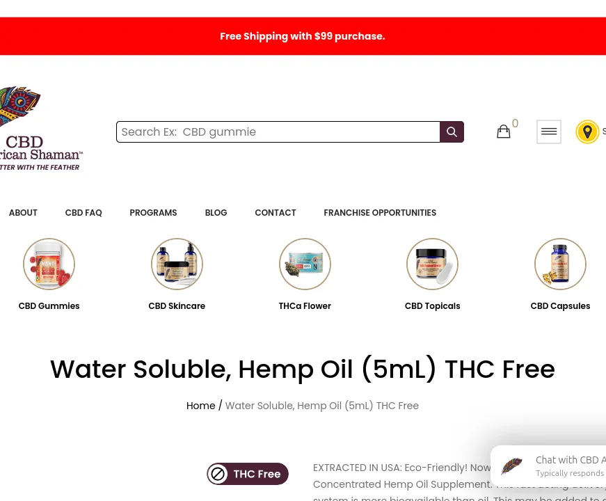American Shaman Water Soluble, Hemp Oil THC Free image 6