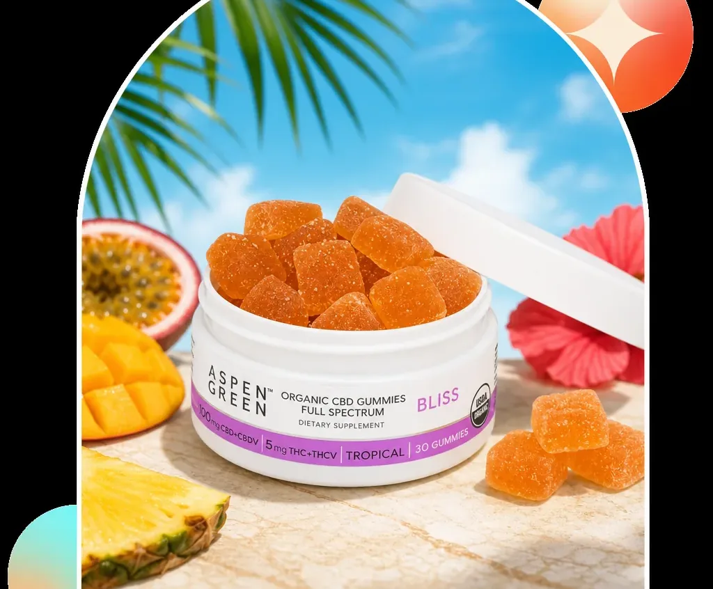 Aspen Green Bliss Organic Full Spectrum CBD Gummies