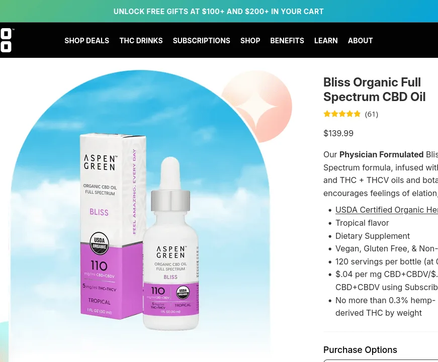 Aspen Green Bliss Organic Full Spectrum CBD Oil image 4