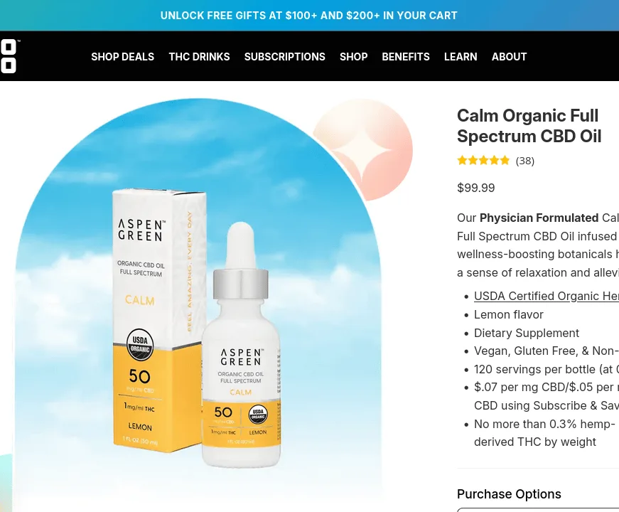 Aspen Green Calm Organic Full Spectrum CBD Oil image 4