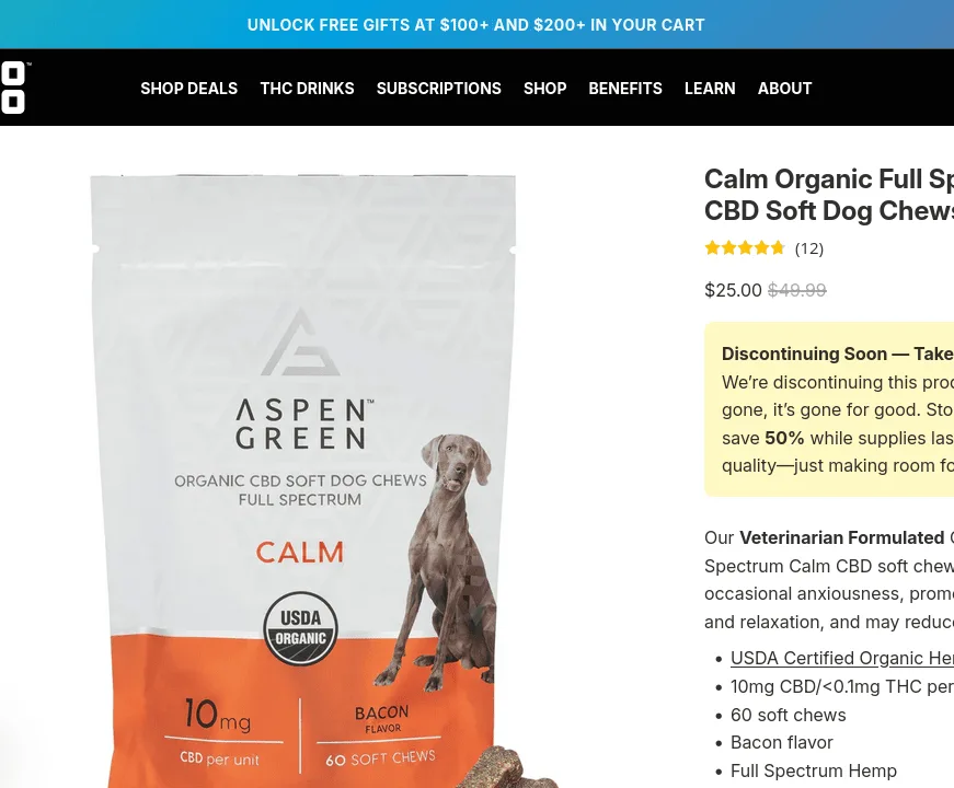 Aspen Green Calm Organic Full Spectrum CBD Soft Dog Chews image 5
