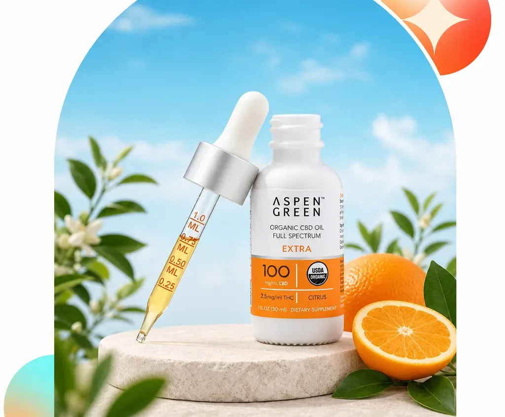 Aspen Green Extra Organic Full Spectrum CBD Oil - Citrus image 3