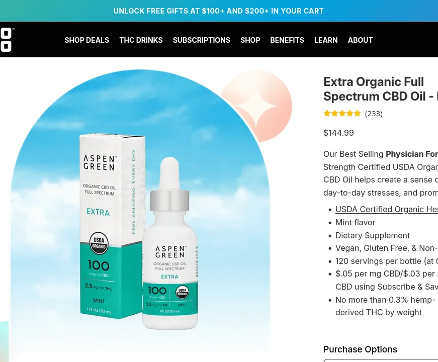 Aspen Green Extra Organic Full Spectrum CBD Oil - Mint image 4