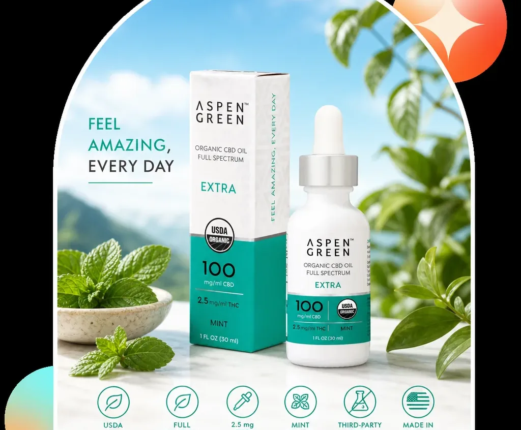 Aspen Green Extra Organic Full Spectrum CBD Oil - Mint