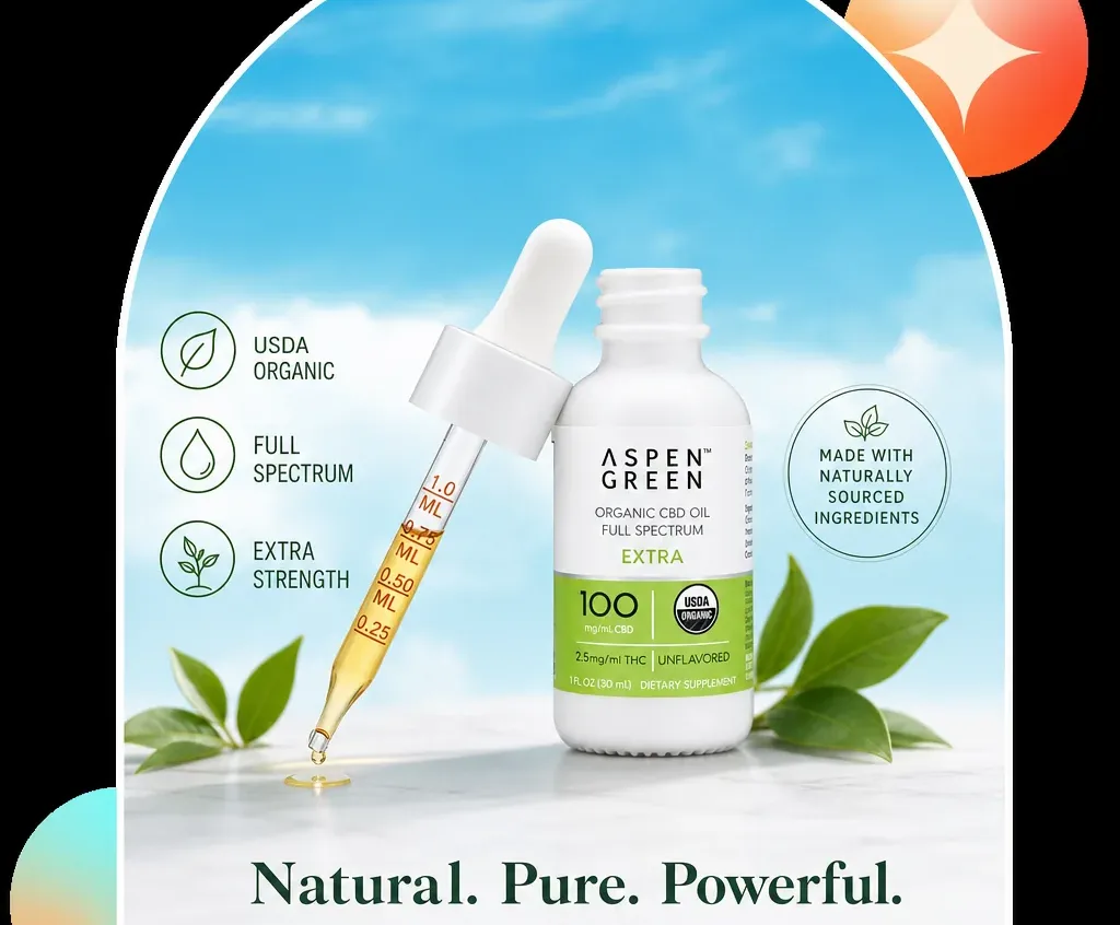 Aspen Green Extra Organic Full Spectrum CBD Oil - Unflavored image 3
