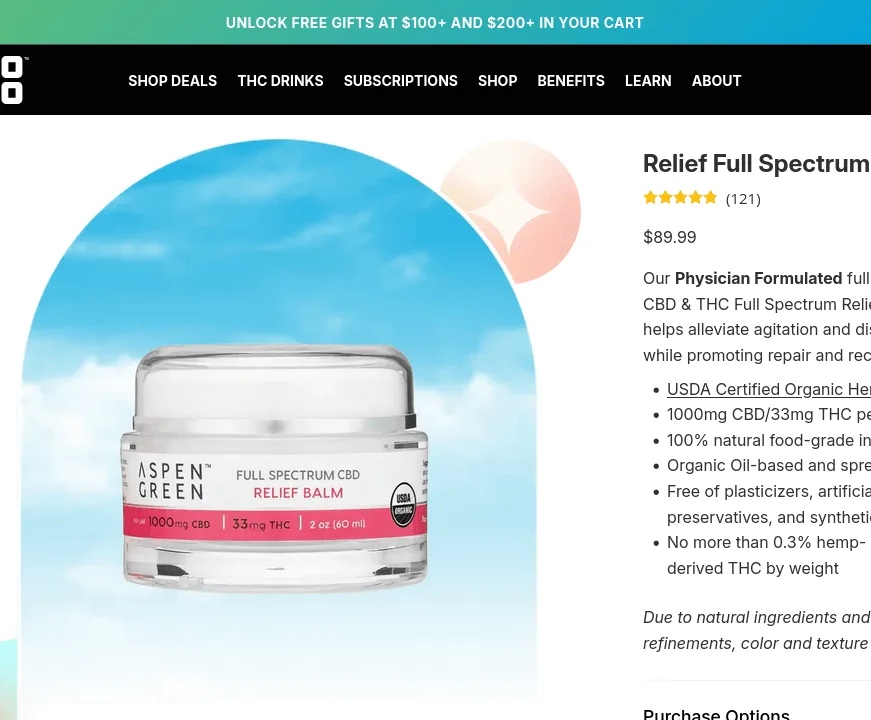 Aspen Green Relief Full Spectrum CBD Balm image 4