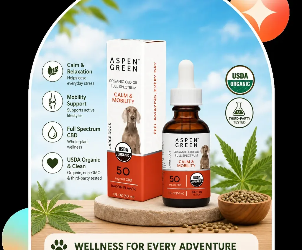 Aspen Green Pet Organic Full Spectrum CBD Oil - Bacon