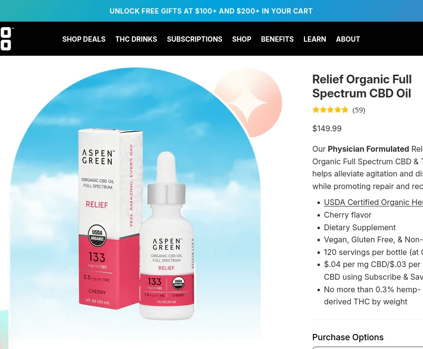 Aspen Green Relief Organic Full Spectrum CBD Oil image 4