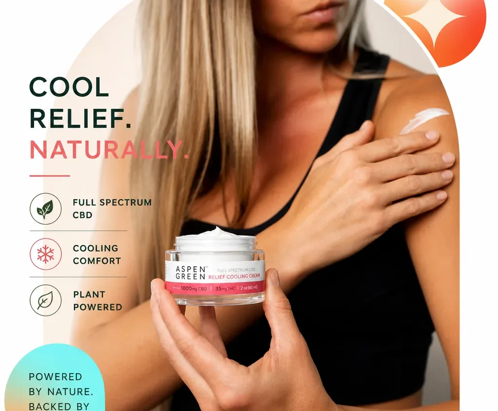 Aspen Green Relief Full Spectrum CBD Cooling Cream image 2