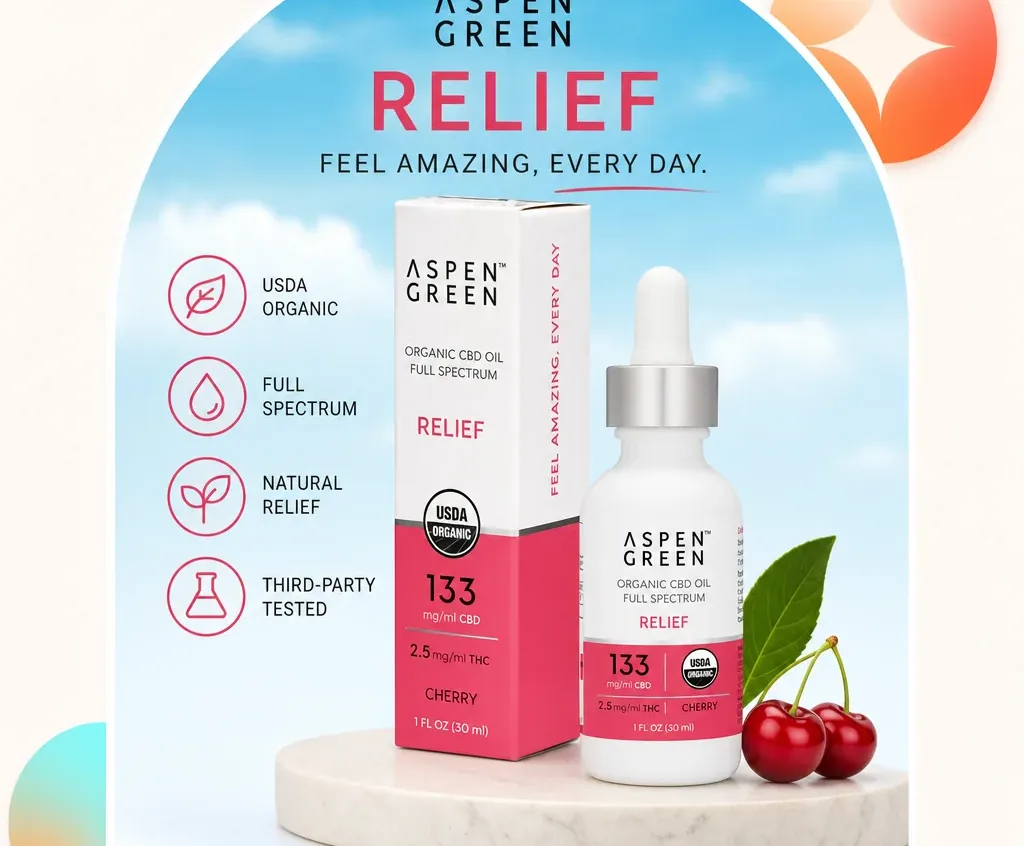 Aspen Green Relief Organic Full Spectrum CBD Oil