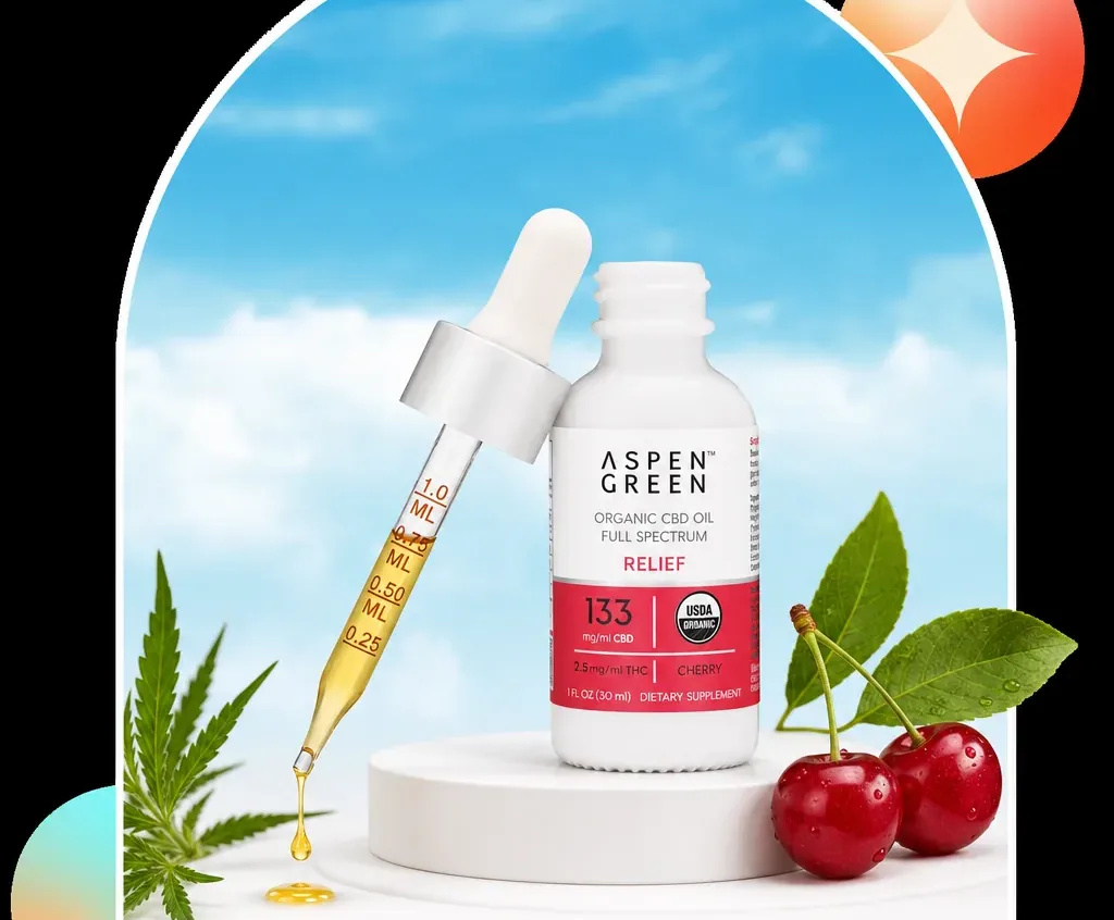 Aspen Green Relief Organic Full Spectrum CBD Oil image 3