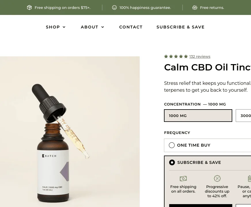 Batch Calm CBD Oil Tincture image 6