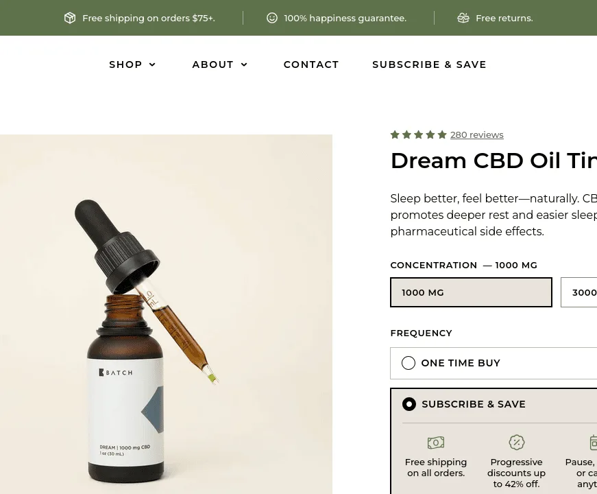 Batch Dream CBD Oil Tincture image 7