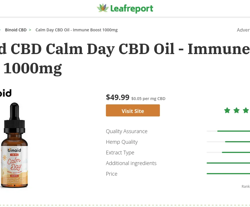 Binoid CBD Calm Day CBD Oil - Immune Boost image 2