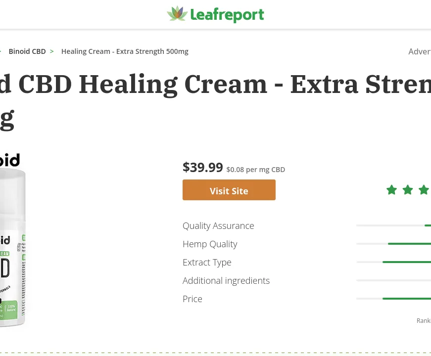Binoid CBD Healing Cream - Extra Strength image 2