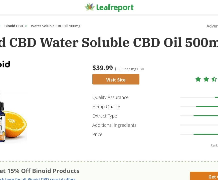 Binoid CBD Water Soluble CBD Oil image 2