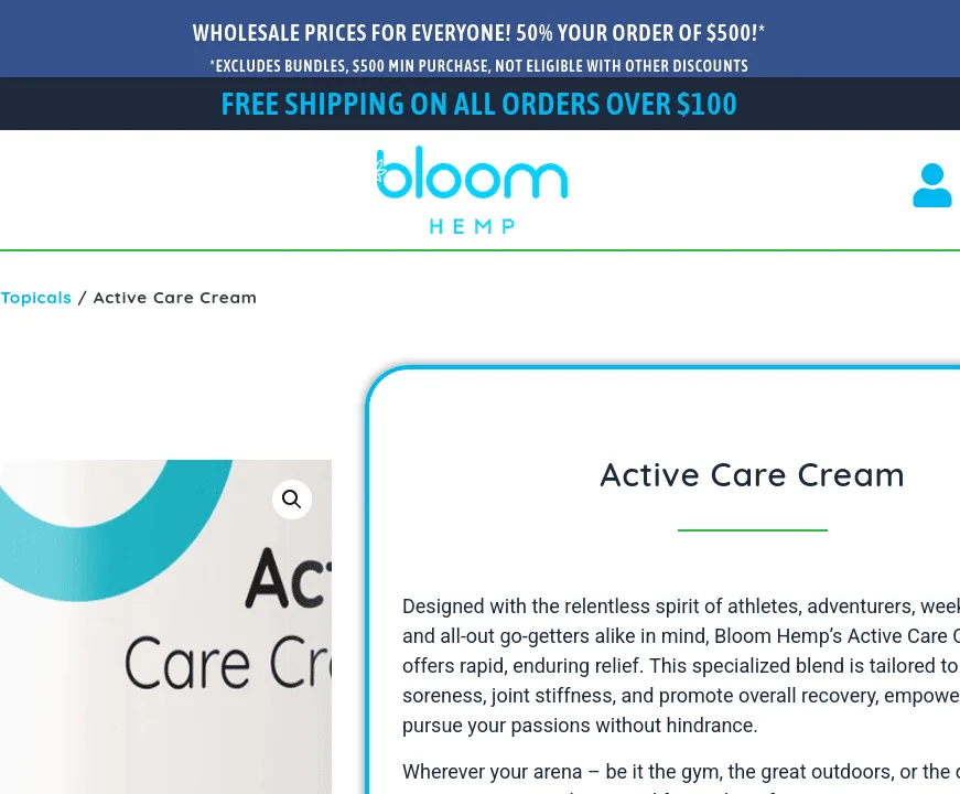 Bloom Hemp Active Care Cream image 4