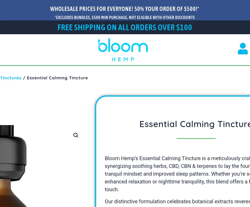 Bloom Hemp Essential Calming Tincture image 4