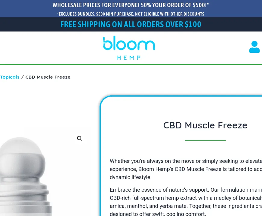 Bloom Hemp CBD Muscle Freeze image 5