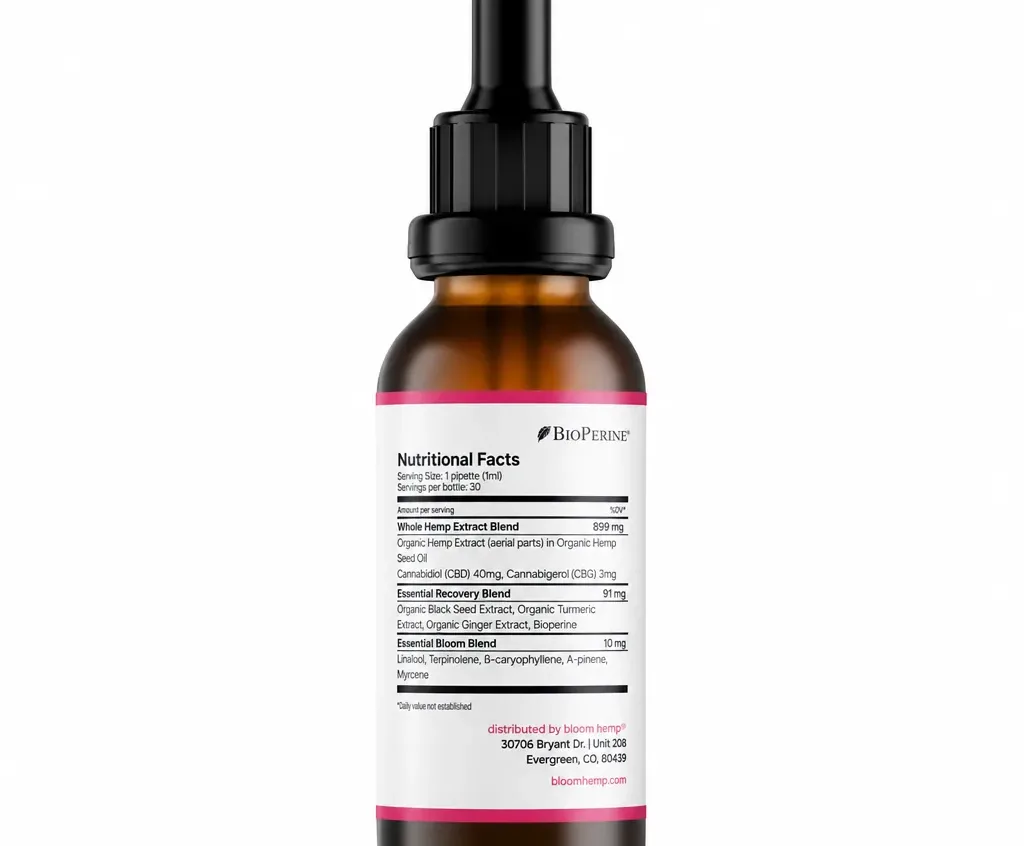 Bloom Hemp Essential Recovery Tincture image 3