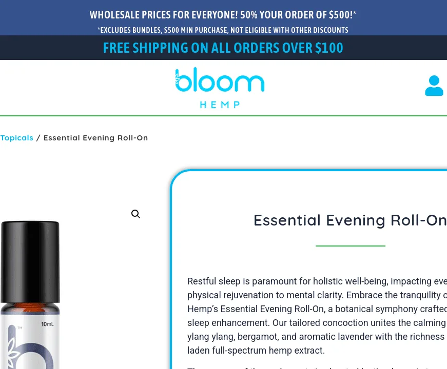 Bloom Hemp Essential Evening Roll-On image 4