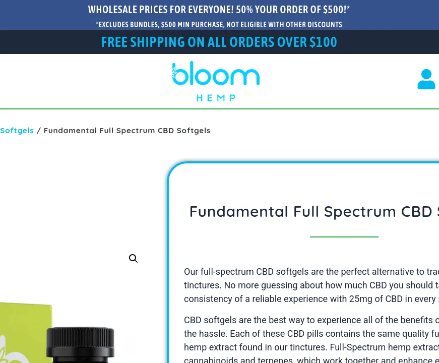 Bloom Hemp Fundamental Full Spectrum CBD Softgels image 5