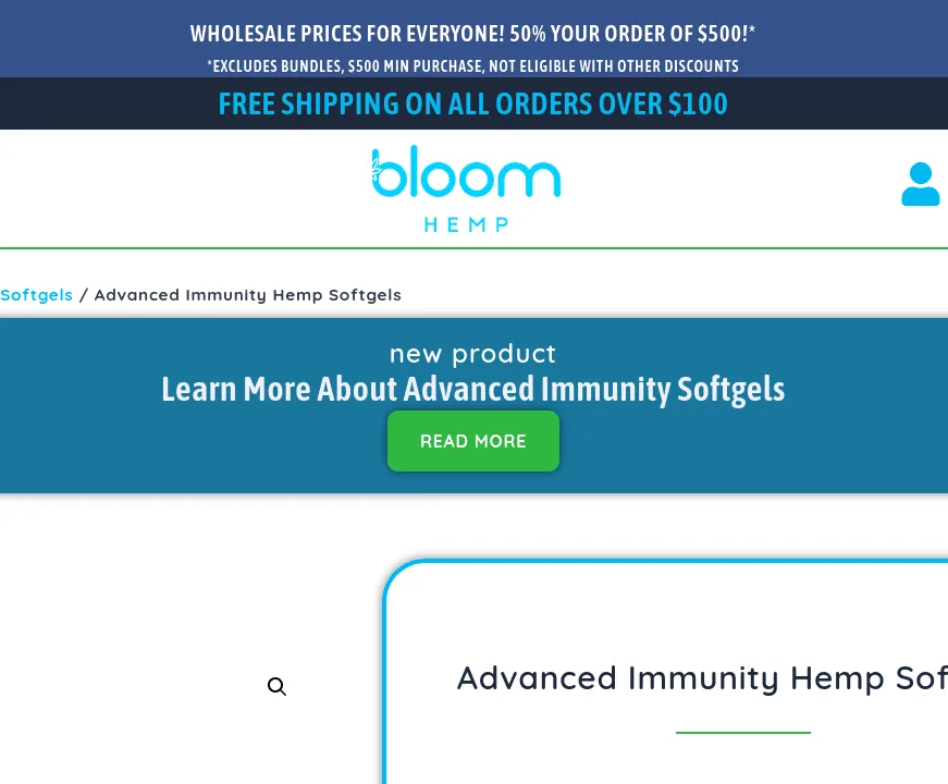 Bloom Hemp Advanced Immunity Hemp Softgels image 7
