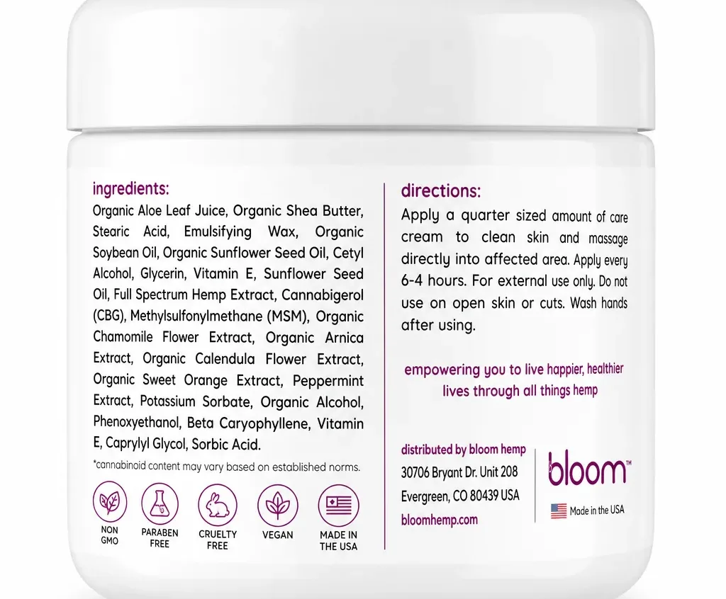 Bloom Hemp Muscle & Joint Therapy Cream image 3