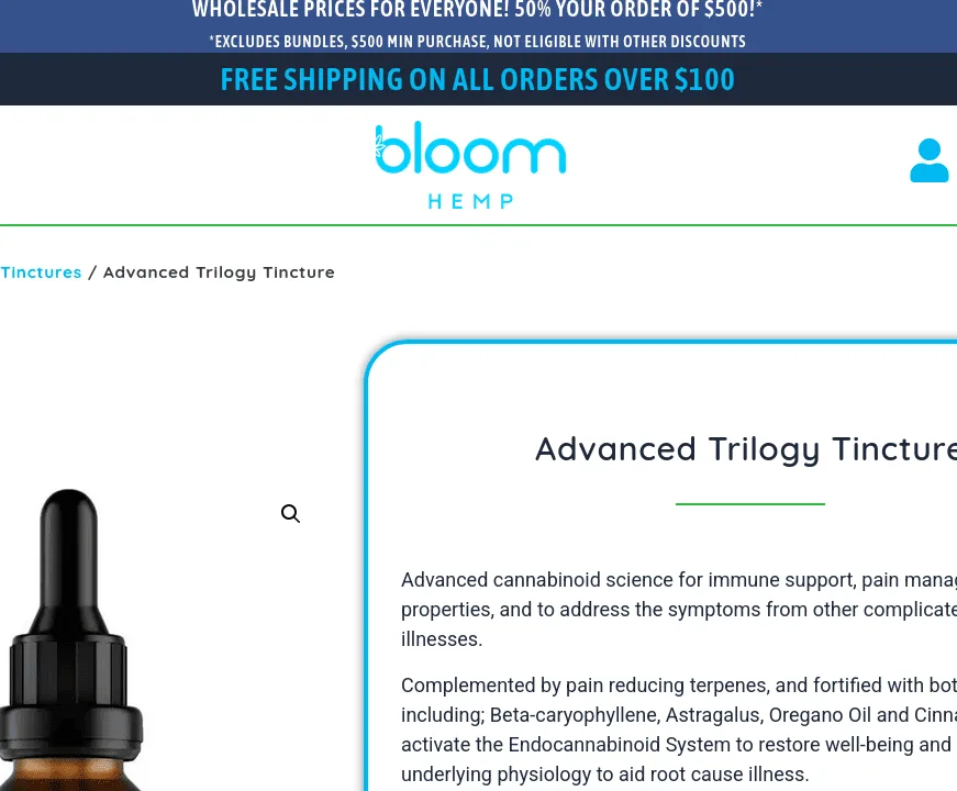 Bloom Hemp Advanced Trilogy Tincture image 4