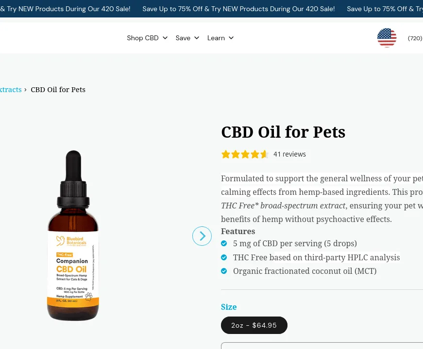 Bluebird Botanicals CBD Oil for Pets image 4