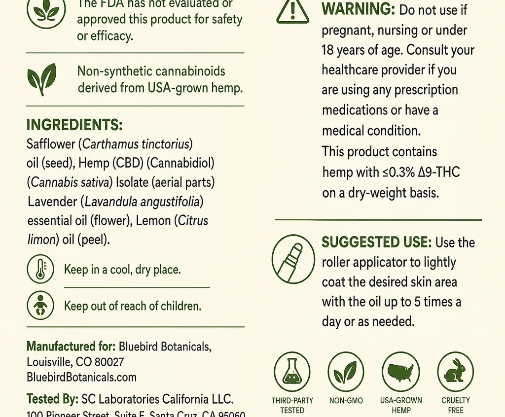 Bluebird Botanicals CBD Roll-On image 2