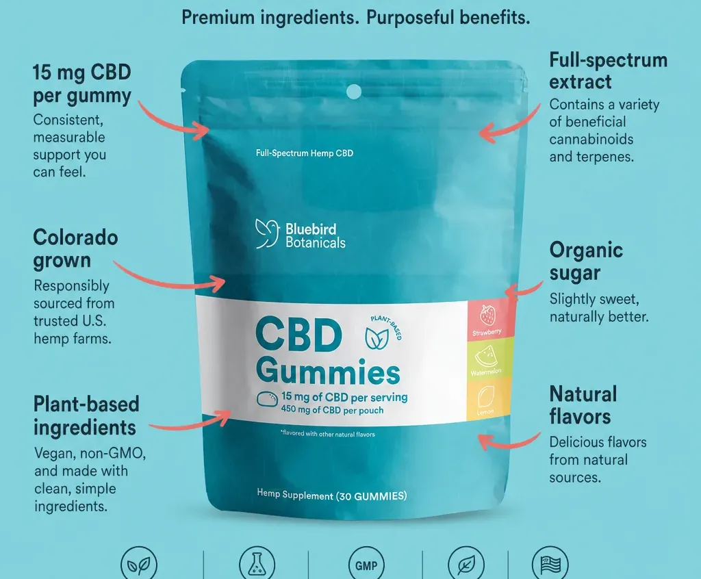 Bluebird Botanicals Full Spectrum CBD Gummies image 5